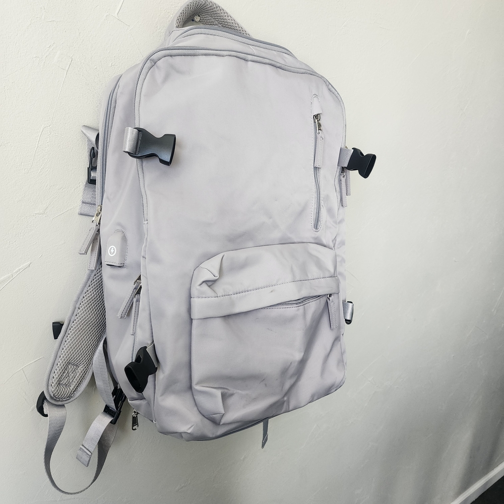 Travel Gray Backpack With Charging
